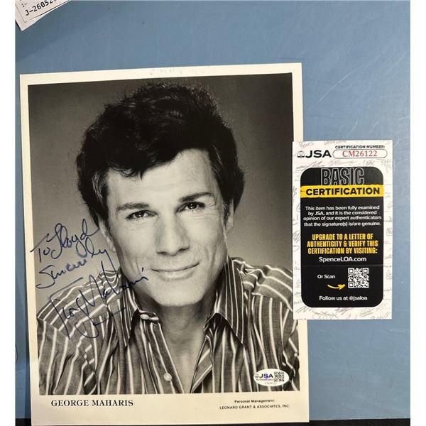 George Maharis Signed Autographed 8x10 B&W Photo JSA Certified CM26122
