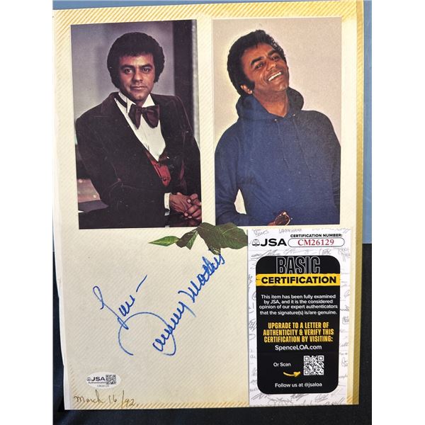 Johnny Mathis Autographed Signed Photo Display JSA Basic Certified CM26129