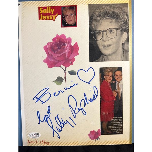 Sally Jessy Raphael Signed Scrapbook Page JSA