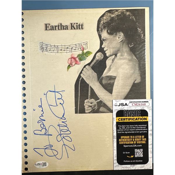 Eartha Kurt Signed Autograph Album Page w/ JSA Basic Cert CM26160