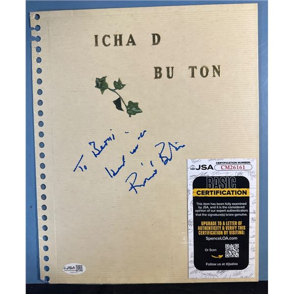 Richard Burton Autographed "Ichabod Button" Script JSA CM26161