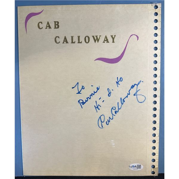 Cab Calloway "Hi-de-Ho" JSA Autographed Scrapbook Page