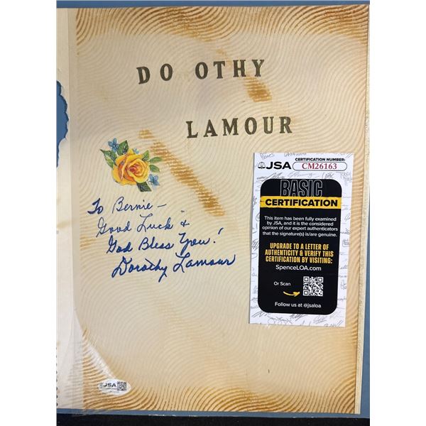 Dorothy Lamour Autographed Album Page JSA Certified (CM26163)
