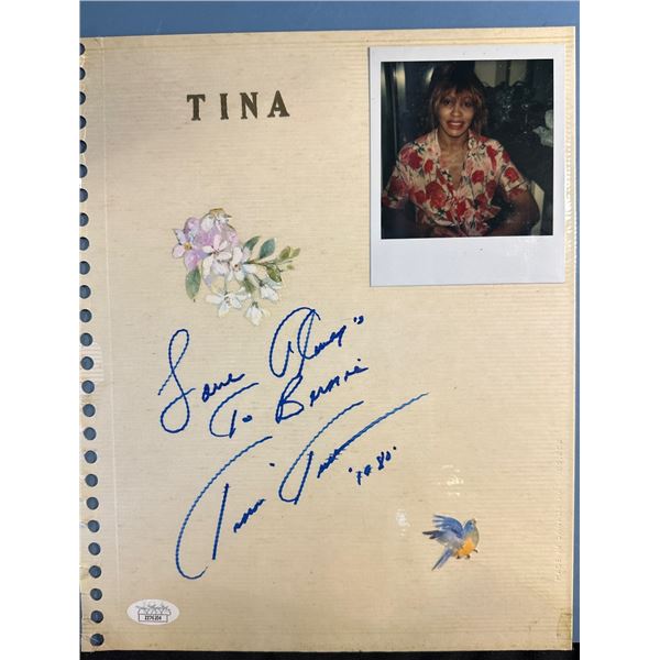 Tina Turner Signed 1980 Scrapbook Page w/ Photo JSA Authenticated Autograph