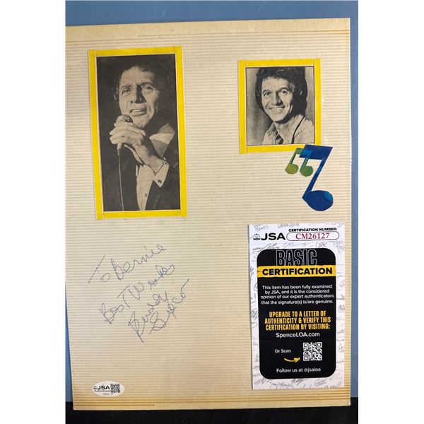 Frankie Laine & Buddy Greco Autographed Scrapbook Pages JSA (Vallee)