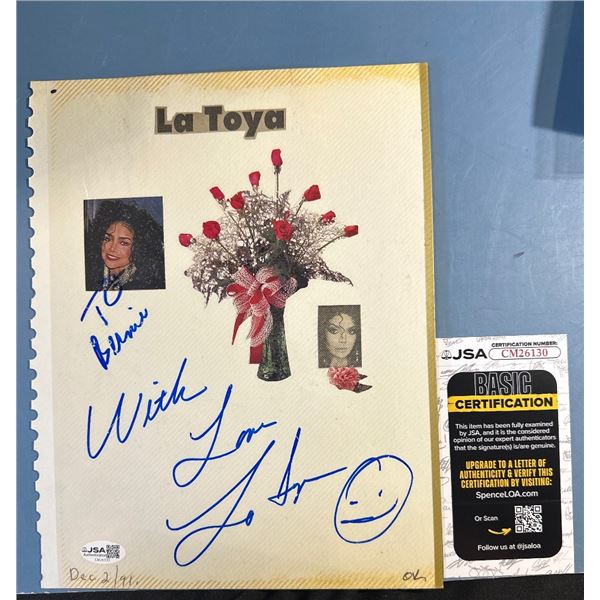 La Toya Jackson Signed Autographed Page JSA Certified CM26130