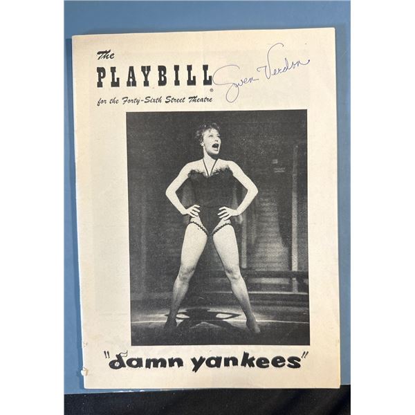 Vintage Damn Yankees Playbill Forty-Sixth Street Theatre Signed by Gwen Verdon