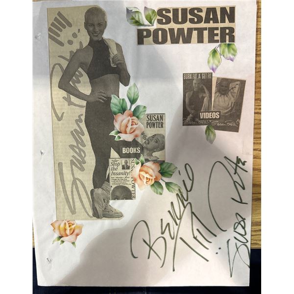 Susan Powter Signed Autograph Collage 'Stop the Insanity' Fitness Memorabilia