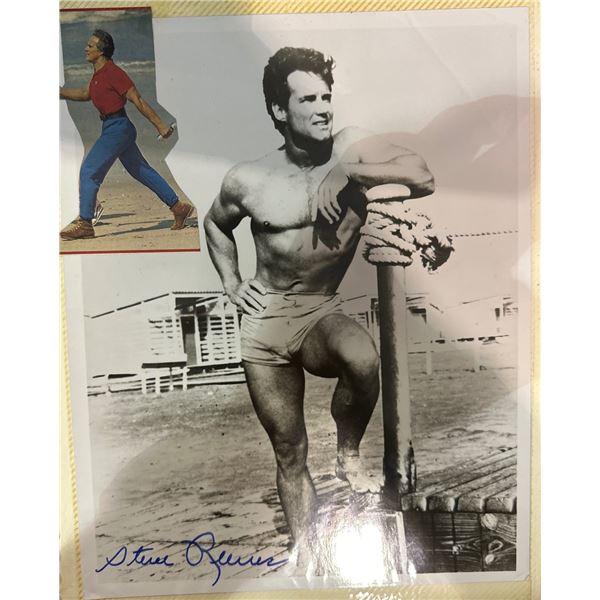 Steve Reeves Signed Autograph B&W Bodybuilder Physique Photo