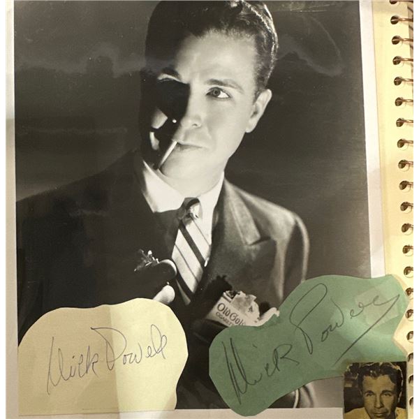 Dick Powell Autograph Cuts & Vintage Old Gold Cigarettes Photo Scrapbook Lot