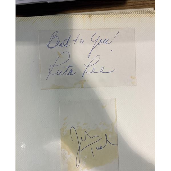 Ruta Lee & John Tesh Signed Index card Autograph Lot on Cut Paper