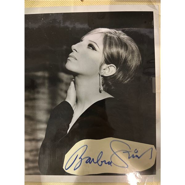Barbra Streisand Cut Signature with 8x10 B&W Portrait Photograph