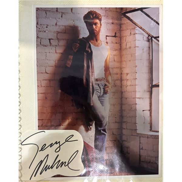 George Michael Autographed Photo Print with Cut Signature from Faith Era
