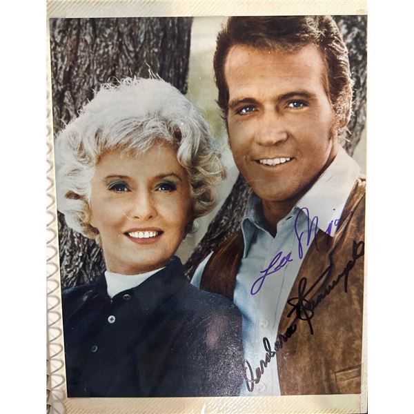 Lee Majors & Barbara Stanwyck Dual Signed Autograph Photo The Big Valley