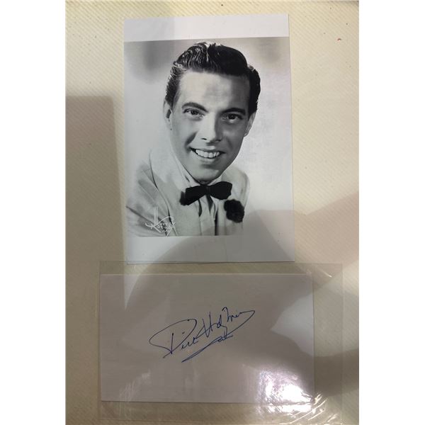 Dick Haymes Signed Autograph Card & Black and White Photograph Memorabilia