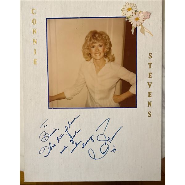 Vintage 1979 Connie Stevens Signed Autograph Photo on 12x16 Grumbacher Board