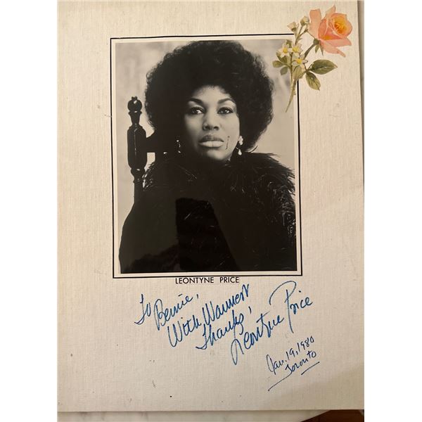 Leontyne Price Signed Photo on Grumbacher Canvas Board 1980 Toronto