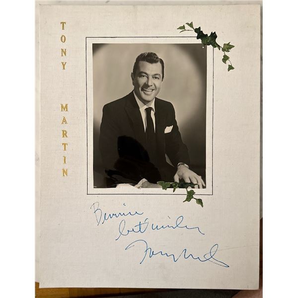 Vintage Tony Martin Autographed Photo on 14x18 Grumbacher Canvas Board