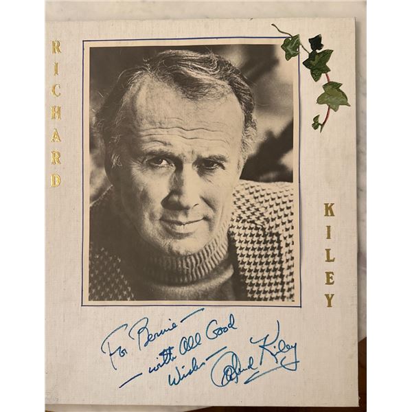 Richard Kiley Autographed & Inscribed Photo on 12x14 Grumbacher Canvas Board