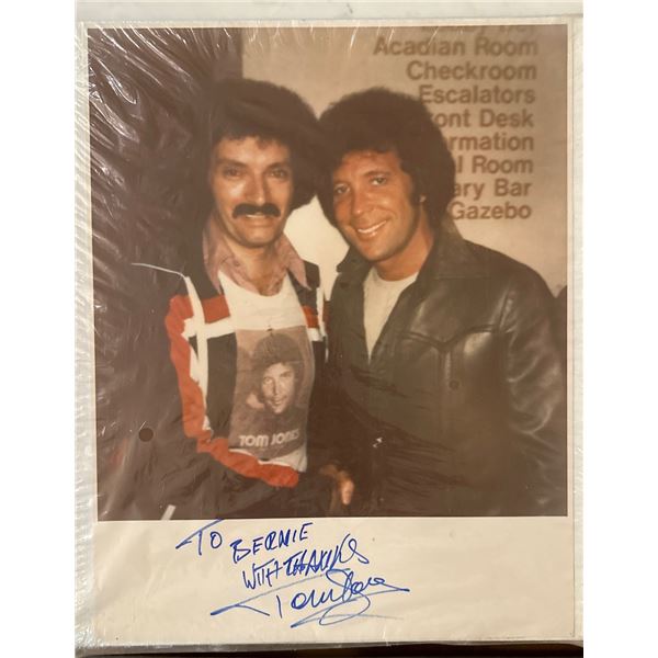 Tom Jones Autographed Photo on 12x14 Grumbacher Canvas Board Signed To Bernie