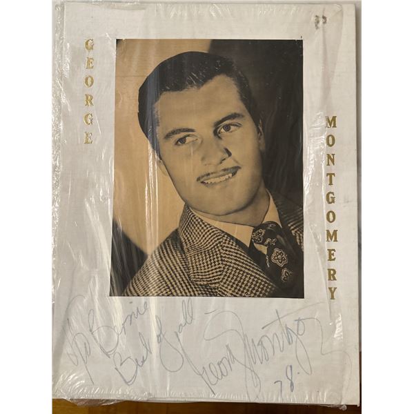 George Montgomery Autographed Photo on 12x16 Grumbacher Canvas Board 1978