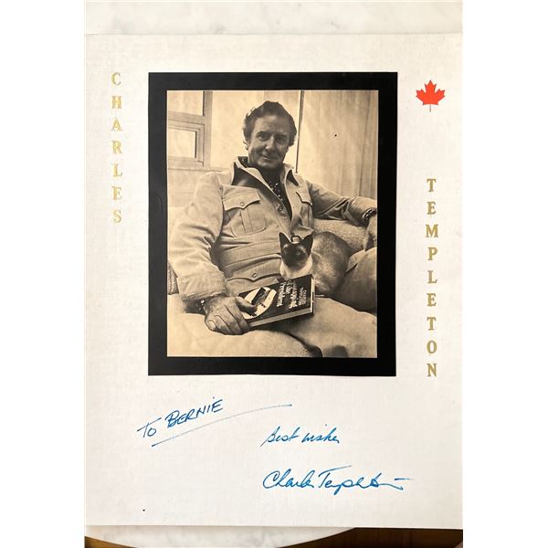 Charles Templeton Signed Autographed Photo on Grumbacher Canvas Board 14x18