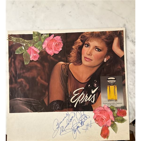 Jaclyn Smith Autographed Vintage 1981 Epris Max Factor Perfume Print Ad