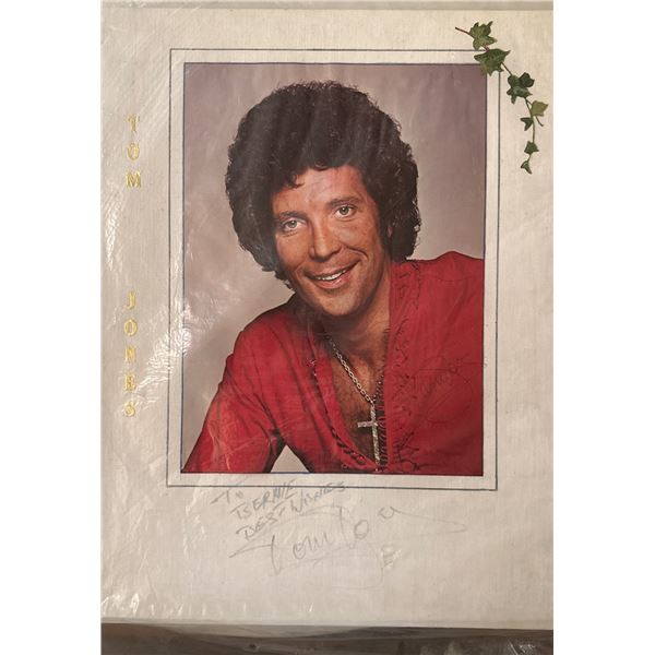 Tom Jones Signed & Personalized Photo on 14x18 Grumbacher Canvas Board