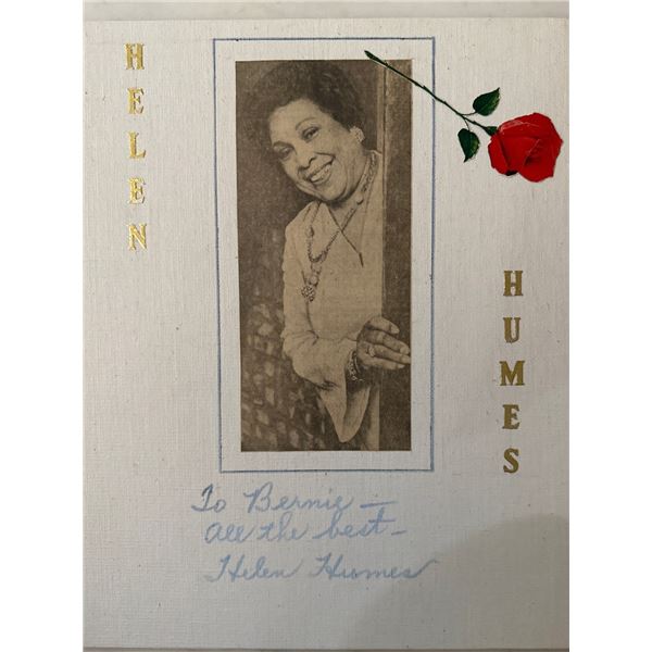 Helen Humes Autographed Signed Mixed Media Art on Grumbacher Canvas Board