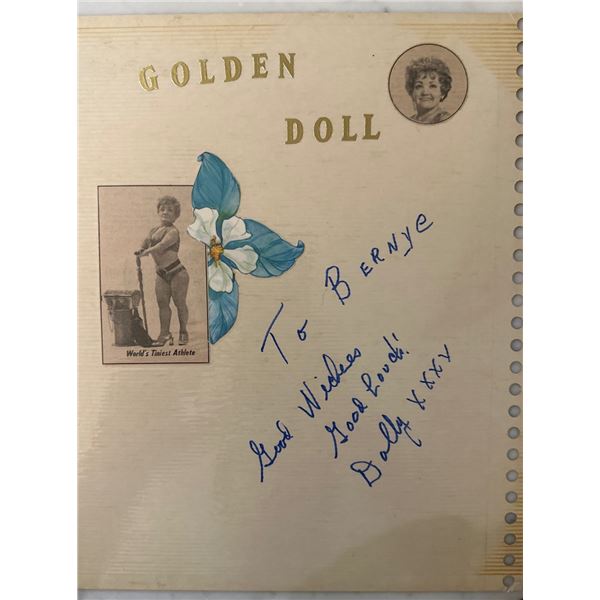 Vintage "Golden Doll" Scrapbook Autographed by Dolly "World's Tiniest Athlete"