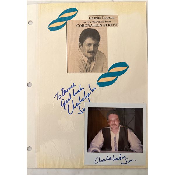 Charles Lawson "Jim McDonald" Coronation Street Signed Scrapbook Page Autograph