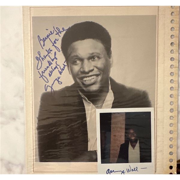 George Wallace Comedian Signed Photo w/ Inscription & Attached Polaroid