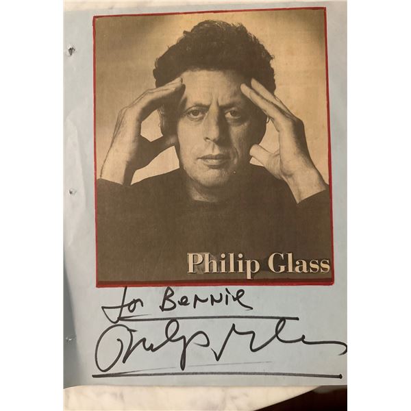 Philip Glass Signed & Inscribed Photo Autograph