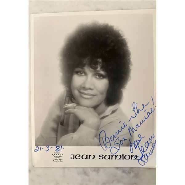 Jean Samion Autographed Photo 1981 Toronto Actress Signed 'Sox Maniac'