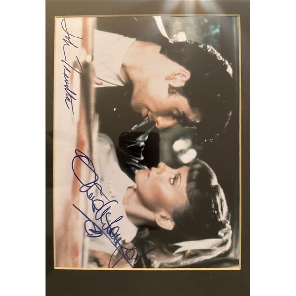 Grease Movie Framed Photo with Autographs of John Travolta and Olivia Newton-John.