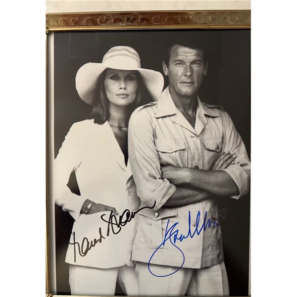 Roger Moore & Barbara Bach Autographed Photo The Spy Who Loved Me James Bond