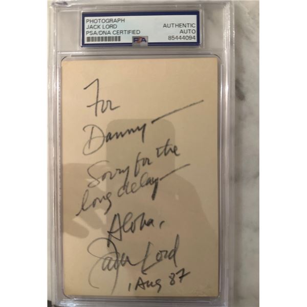 Jack Lord Autographed & Inscribed Photo PSA/DNA Certified Authentic Auto 1987