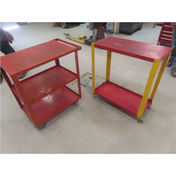 2 Rolling Carts, 32x15x30 and 32x18x30