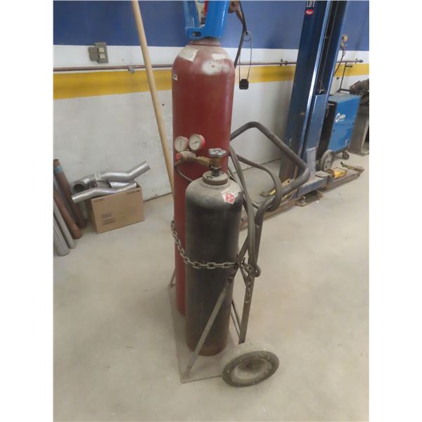 Acetylene Torches, Gauges, Hoses, and Rolling Cart – Tanks Not Included