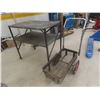 Image 1 : 2 Metal Homemade Rolling Parts Tables, 36x24x36, and Rolling Cart