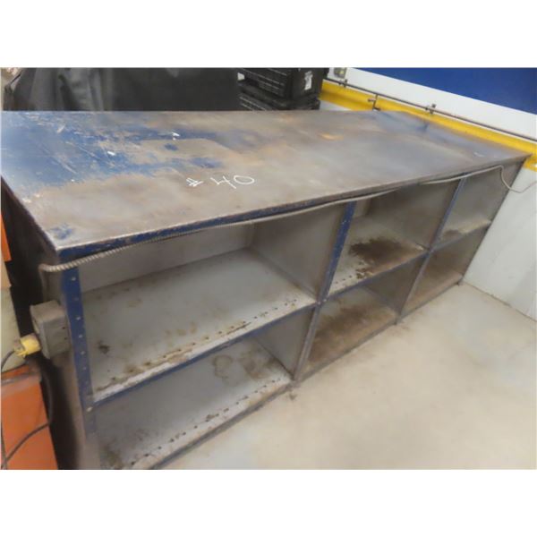 Steel Work Bench, Double-Sided, 12 Compartments, 40x37x109