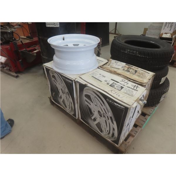 4 New Rims 70-7860, White Spoke, 16x8, 6x5-1/2 Bolt Pattern