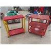 Image 1 : 2 Rolling Metal Shop Carts, 32x18x30 and 32x15x30