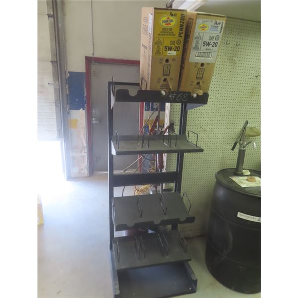 Eco Box Shelf, 64x24x18, w/ 5 L Pennzoil Synthetic and 20 L Pennzoil Full Synthetic Oil