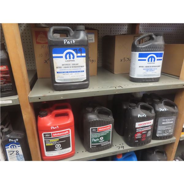 Chrysler, Ford, Nissan, and Honda Antifreeze, 95% Full and 5 Part Jugs