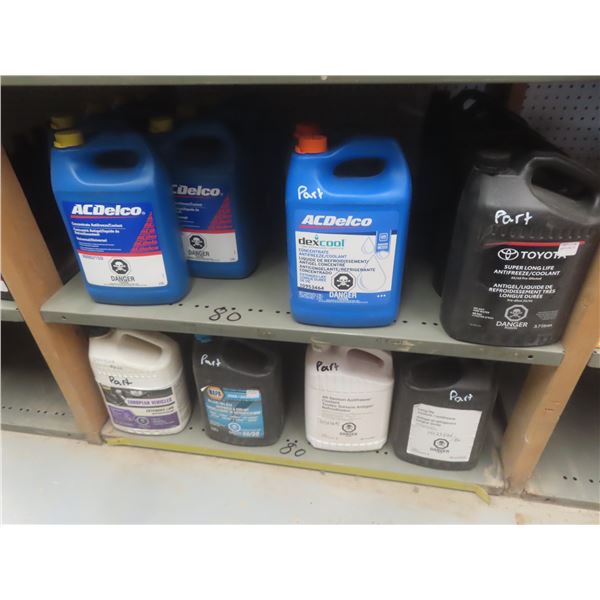 GM, Toyota, Hyundai, and Import Antifreeze, 80% Full and 20% Part Jugs