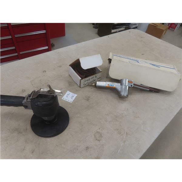 Snap-On AT610A Air Belt Sander w/ Extra Sanding Belts, and Power Fist 5-1/2" Random Orbital Sander