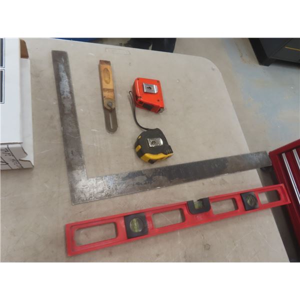 Tape Measures, Square, Levels