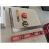 Image 1 : Tape Measures, Square, Levels
