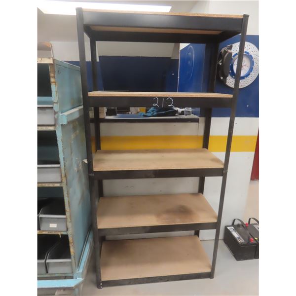 5-Tier Metal Shelving Unit w/ Wood Shelves, 72x35x16
